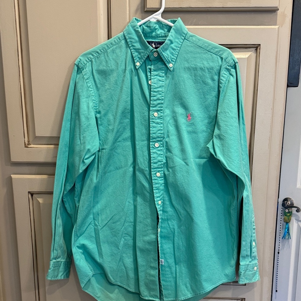 Men's Green Button-Down Shirt